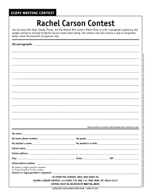 Rachel Carson Contest Entry Form