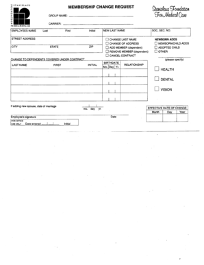 Membership Change Request Form