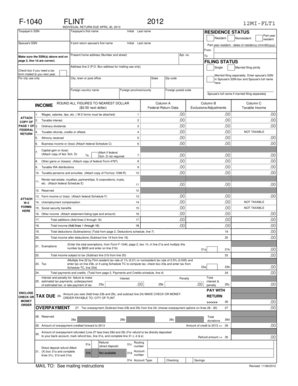 Flint 2012 Individual Tax Return
