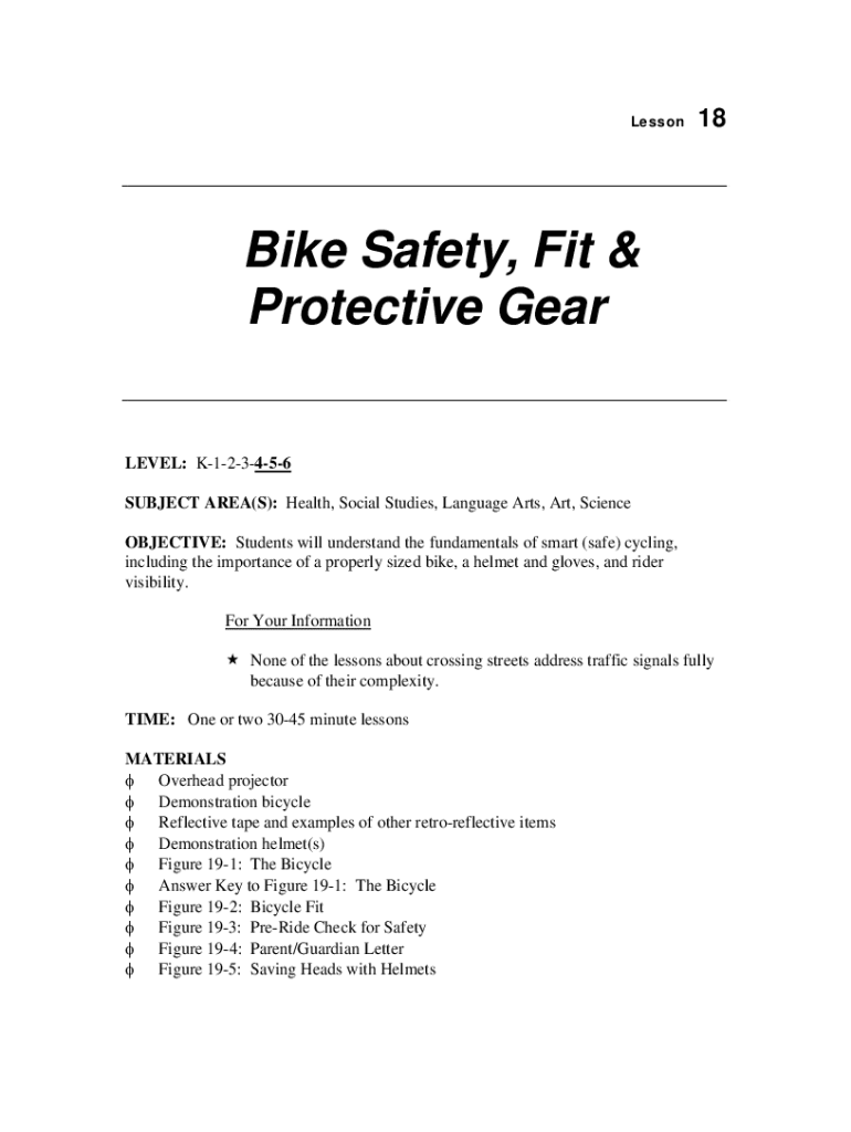 Bike Safety, Fit and Protective Gear Preview on Page 1
