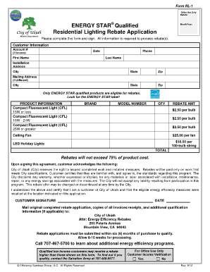 Residential Lighting Rebate Application