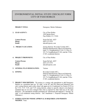Environmental Impact Report Form