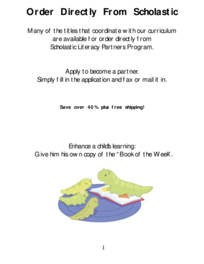 Scholastic Order Form