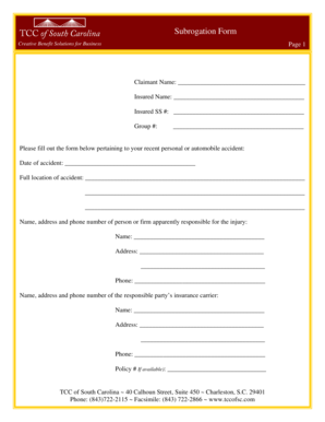 Subrogation Form