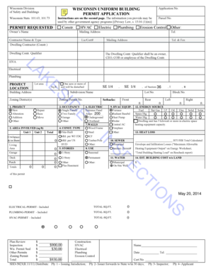 Wisconsin Uniform Building Permit Application