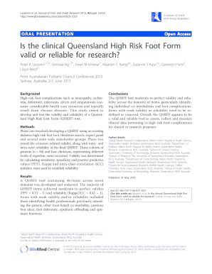 Is the clinical Queensland High Risk Foot Form valid or ... - Springer