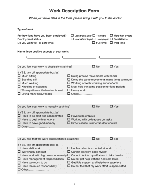 Work Description Form