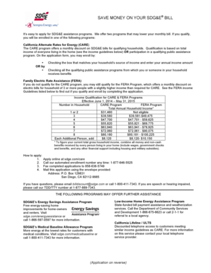 SDG&E CARE & FERA Application Form
