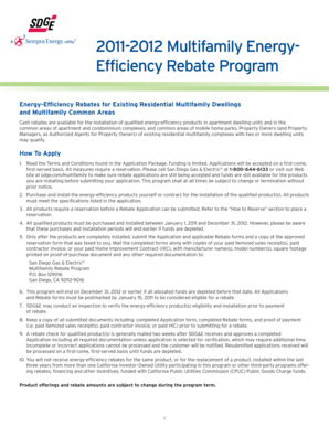 2011-2012 Multifamily Energy-Efficiency Rebate Program