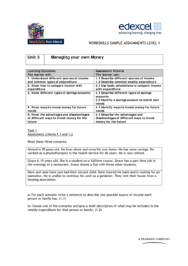 Workskills Sample Assignments Level 1