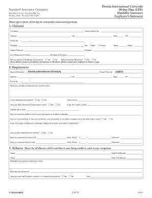 Standard Insurance Company 90-Day Plan LTD Application