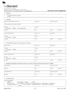 Immediate Annuity Application