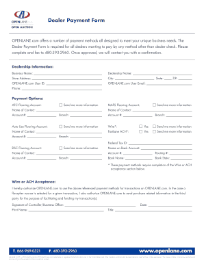 Dealer Payment Form