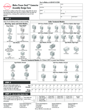 Molex Power Dock Connector Assembly Design Form