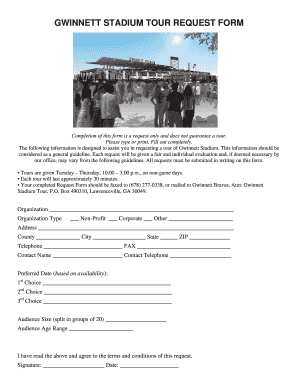 Gwinnett Stadium Tour Request Form