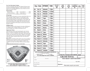 New York Mets Spring Training Ticket Order Form