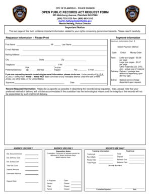 Open Public Records Act Request Form