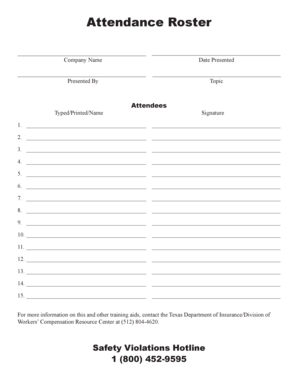 Attendance Roster Form