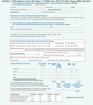 Patriot Travel Medical Insurance Application