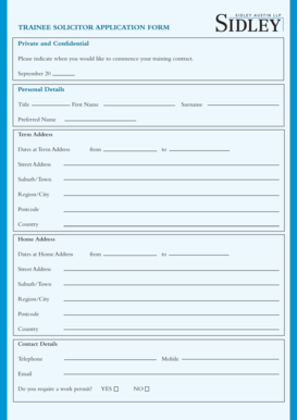 Trainee Solicitor Application Form