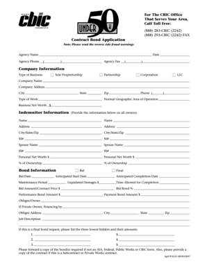 Contract Bond Application