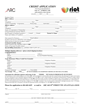 Credit Application Form