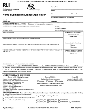 Home Business Insurance Application