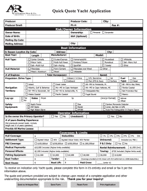 Quick Quote Yacht Application
