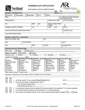 Business Auto Application