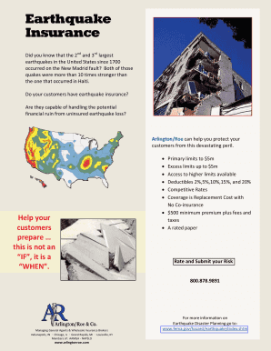 Excess Earthquake Insurance Application