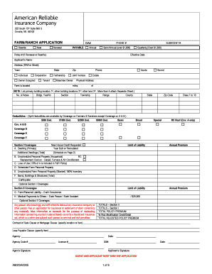 Farm and Ranch Insurance Application