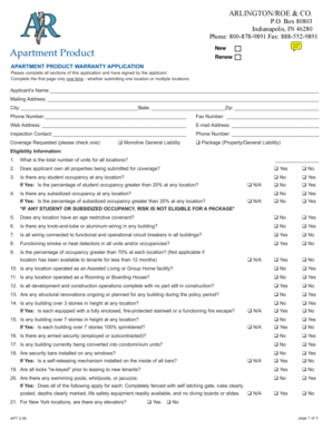 Apartment Product Warranty Application