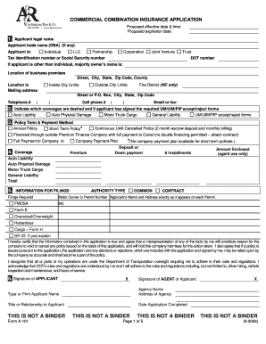 Commercial Combination Insurance Application