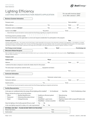 New Mexico Lighting Efficiency Rebate Application