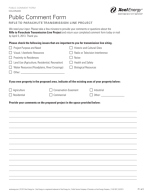 Colorado Public Comment Form