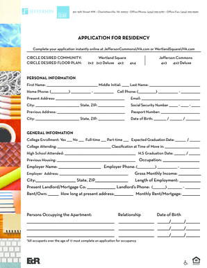 Application for Residency