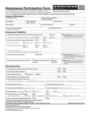 Homeowner Participation Form