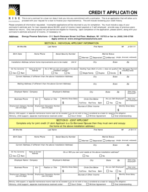 Credit Application Form