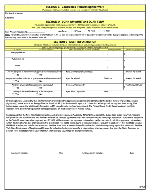 Green Jobs-Green New York Residential Credit Application