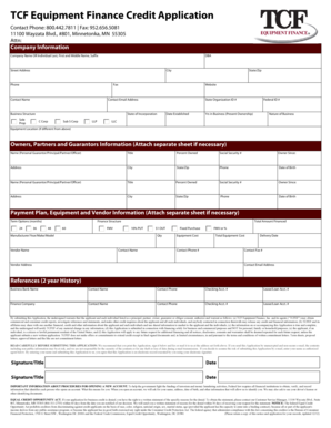 TCF Equipment Finance Credit Application