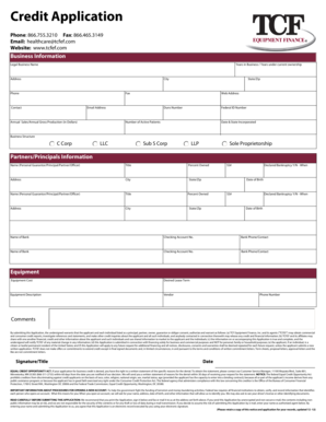 Credit Application Form