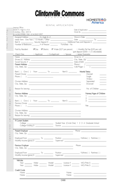 Rental Application Form
