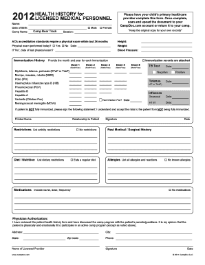 2012 HEALTH LICENSED MEDICAL PERSONNEL
