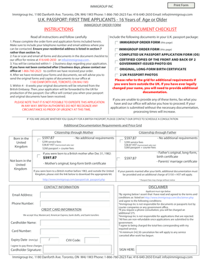 UK Passport Application Form