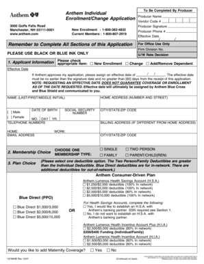 Anthem Individual Enrollment Application
