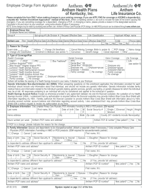 Anthem Employee Change Form