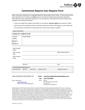 Commission Reports User Request Form