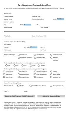 Care Management Program Referral Form