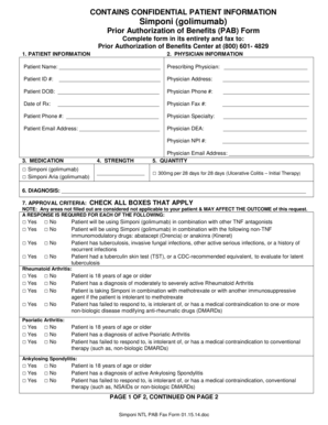 Simponi Prior Authorization Form