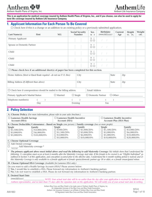 Anthem Health Insurance Application